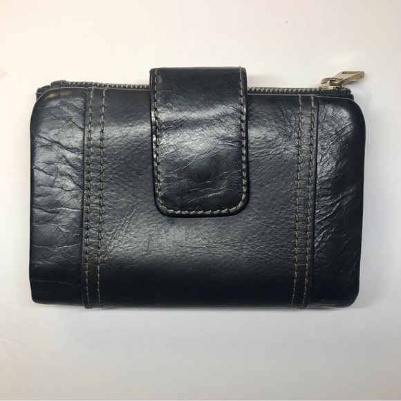 Fossil Ellis Vintage Trifold Ladies Black Leather Wallet - Picture 2 of 9